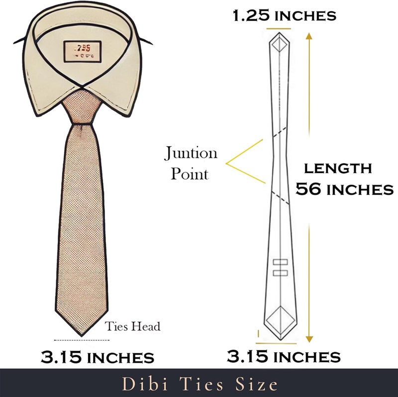 DIBI Solid Color Ties for Men, Formal Mens Ties, Neck Tie, Classic Tie for Boys Women Teens, Wedding Business Costume Necktie - Image 5